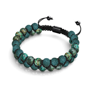 Teal Oceanic Jasper | Gunmetal | Lava Rock Diffuser Bracelet