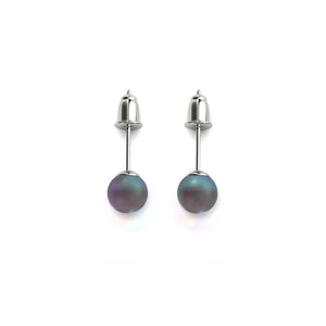 Grey | .925 Sterling Silver | Mermaid Glass Mini Stud Earrings