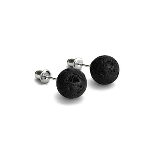 Lava Rock | .925 Sterling Silver | Stone Stud Earrings