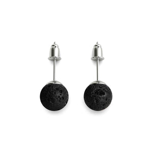 Lava Rock | .925 Sterling Silver | Stone Stud Earrings