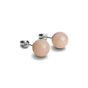 Pink Aventurine | .925 Sterling Silver | Stone Stud Earrings