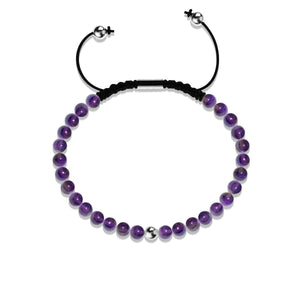 Amethyst | .925 Sterling Silver | Focus Gemstone Macrame Bracelet