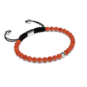 Coral | .925 Sterling Silver | Focus Gemstone Macrame Bracelet