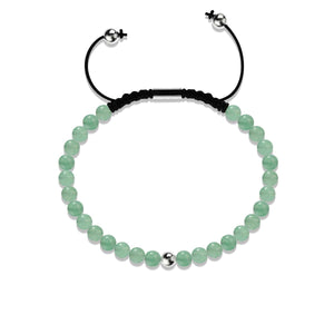 Green Jade | White Gold Vermeil | Focus Stone Macrame Bracelet