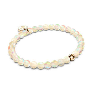 Peach | .925 Sterling Gold Vermeil | Mermaid Glass Bead Bracelet