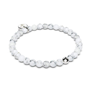 Howlite | .925 Sterling Silver | Healing Gemstone Bead Bracelet