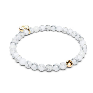 Howlite | .925 Sterling Gold Vermeil | Healing Gemstone Bead Bracelet