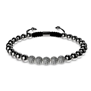 Gunmetal | Crystal Pavé Gala Bracelet | Black | Men's