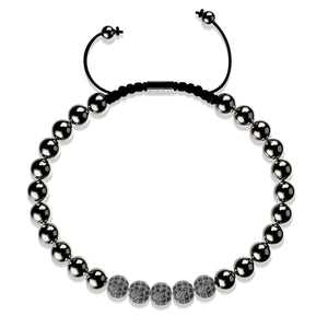 Gunmetal | Crystal Pavé Gala Bracelet | Black | Men's