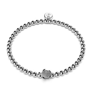 Tortuga | 18k White Gold Vermeil | .925 Sterling Silver | Cubic Zirconia Crystal Sea Turtle Bracelet