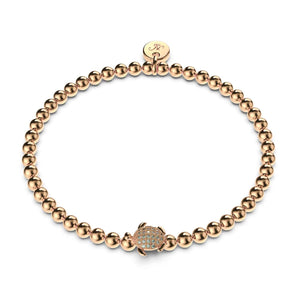 Tortuga | 18k Rose Gold Vermeil | .925 Sterling Silver | Cubic Zirconia Crystal Sea Turtle Bracelet