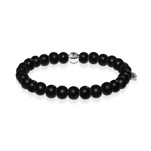 Growth | Silver Essence Matte Black Bracelet