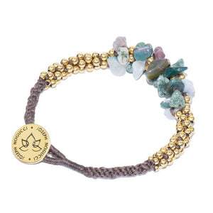 India Agate Terra Bella Bracelet 18k gold plated stainless steel