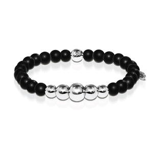 Transformation | Silver Aura Matte Black Bracelet