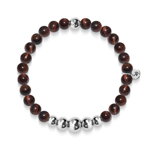 Passion | Silver Aura Red Tiger's Eye Bracelet