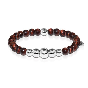 Passion | Silver Aura Red Tiger's Eye Bracelet