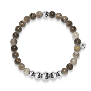 Awakening | Silver Aura Silver Leaf Jasper Bracelet