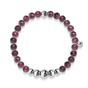 Friendship | Silver Aura Mulberry Agate Bracelet