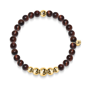 Passion | Gold Aura Red Tiger's Eye Bracelet