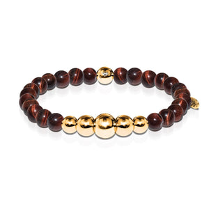 Passion | Gold Aura Red Tiger's Eye Bracelet