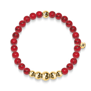 Tranquility | Gold Aura Red Turquoise Bracelet