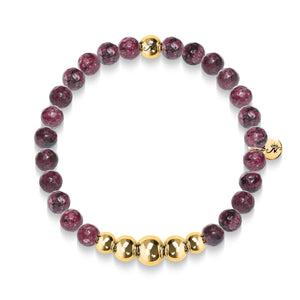 Friendship | Gold Aura Mulberry Agate Bracelet