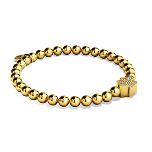 Paw | .925 Sterling Gold Vermeil | CZ Diamond Pup Print Bracelet