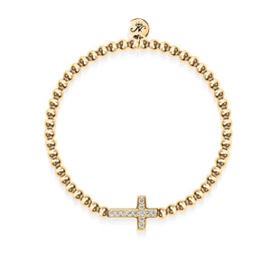 Blessed | 18k Gold Vermeil | .925 Sterling Silver | Cubic Zirconia Crystal Cross Bracelet