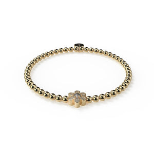 Daffodil | 18k Gold | White Crystal Charm Bracelet