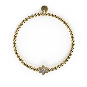 Daffodil | 18k Gold | White Crystal Charm Bracelet