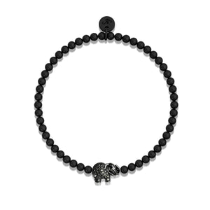 Sanctuary | Gunmetal | Crystal Elephant Charm Bracelet | Men's