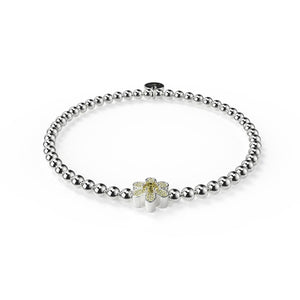 Daffodil | Silver | Yellow Crystal Charm Bracelet