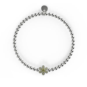 Daffodil | Silver | Yellow Crystal Charm Bracelet