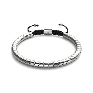 Serpentine | Silver Hematite x Silver | Wave Bracelet