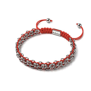 Red Panda Links | Mini Kismet Bracelet | Red x Silver