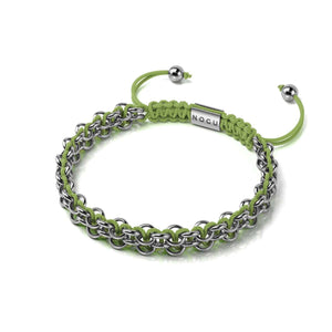 Green Tree Snake Links | Mini Kismet Bracelet | Lime Green x Silver