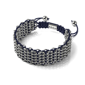 Sumatran Elephant Links | Deluxe Kismet Bracelet | Blue x  Silver