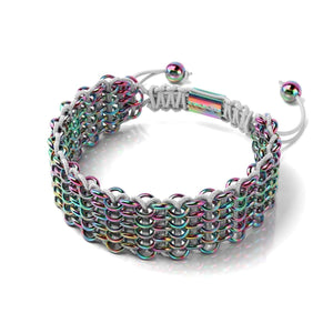 Chameleon Links | Deluxe Kismet Bracelet | White x Unicorn Silver | Men's