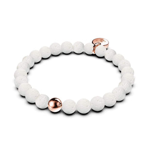 Loa | Rose Gold | White Lava Rock Diffuser Bracelet