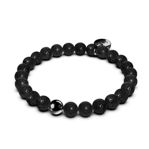 Erebus | Gunmetal | Black Lava Rock Diffuser Bracelet | Men's