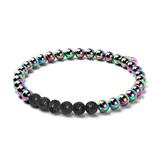 Unicorn Silver and Black | Lava Rock Diffuser Bracelet