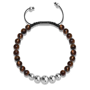 Tiger's Eye | Silver | Balance Gemstone Macrame Bracelet