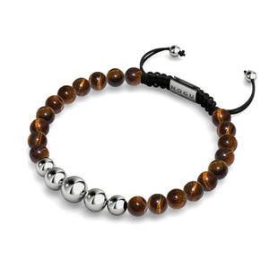 Tiger's Eye | Silver | Balance Gemstone Macrame Bracelet