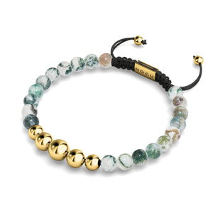 Tree Agate | Gold | Balance Gemstone Macrame Bracelet