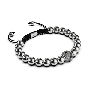 Balance | Silver | Black | Crystal Yin Yang | Macrame Charmballa Bracelet