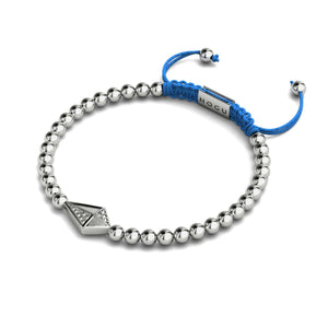 Kite | Silver & Blue | Crystal Macrame Charmballa Bracelet