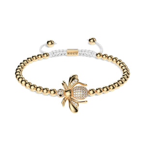 Queen | 18k Gold | Crystal Honeybee Macrame Charm Bracelet