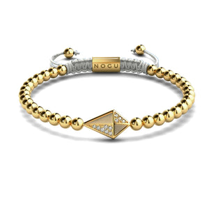 Kite | 18k Gold & Cream | Crystal Macrame Charmballa Bracelet