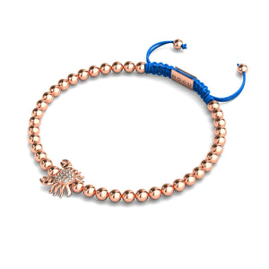 Crystal Sea Crab | 18k Rose Gold | Blue | Macrame Charmballa Bracelet