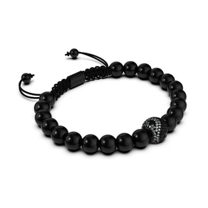 Balance | Gunmetal | Black | Crystal Yin Yang | Macrame Charmballa Bracelet